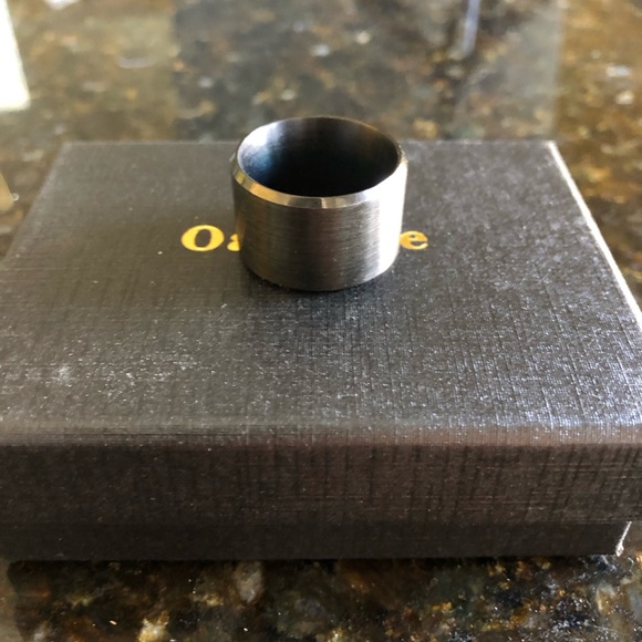 Other - Men's Black Brushed Tungsten Carbide Ring, Size 10, 12 mm Wide